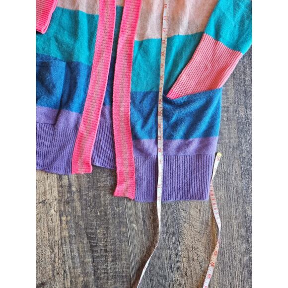 Scott & Scott London pink rainbow open cashmere cardigan Womens small bright - Picture 6 of 7